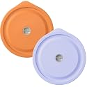 Replacement Lids for Pyrex 7402-PC 7 Cup, Silicone Round Storage Cover Lid for Anchor Hocking Glass Bowl 2 Pack with Date Mark