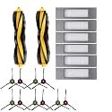 Replacement Parts For Vacuum Ecovacs DEEBOT OZMO 920 950 T8 AIVI Max T9 T5 N5 N7 N8+ N8 Pro DX55 DX93 DJ65, 2 Main Roller Brush, 5 HEPA Filters, 10 Side Brushes