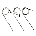 Replacement Probe Sensor For BBQ Thermometer, Compatible With IBBQ-4T / IRF-4S, 0℃ To 300℃ (32℉ To 572℉) Short Time Measurement, 130Cm Long Stainless Steel Tip, 3-Pack