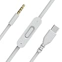 Replacement USB C to 3.5mm Audio Cable Compatible with Beats Solo 4, Solo3, Solo2, Studio Pro, Studio3/2, Pro, Mixr, Aux Cord with Inline Mic and Volume Control for iPhone 15/16, iPad, PC (White)