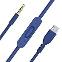 Replacement USB C to 3.5mm Audio Cable Compatible with Beats Solo 4, Solo3, Solo2, Studio Pro, Studio3/2, Pro, Mixr, Aux Cord with Inline Mic and Volume Control for iPhone 15/16, iPad, PC (Blue)