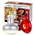 REPTI ZOO 2 Pack 100W Reptile Heat Lamp Bulbs,Upgraded Reptile Day and Night Basking Spot Bulb Combo Amphibian Infrared Heat Lamp Bulb/UVA Basking Spot Daylight Heating Light Bulb