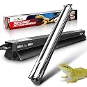 REPTI ZOO Switchable UVB Light for Reptiles, 24W T5 UVB Light Combo Kit for Tropical & Desert Reptile, 22.6" Terrarium Hood Lamp Fixture with UVB 10.0 Bulb for Bearded Dragon Snake Gecko Lizard Turtle