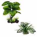 Moonorange Reptile Artificial Plants, Terrarium Plants Decorations Supplies, Aquarium Fish Tank Plant, Amphibian Habitat Hideout Tank Accessories (M Set-2pcs/D)