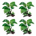 Moonorange Reptile Artificial Plants, Terrarium Plants Decorations Supplies, Aquarium Fish Tank Plant, Amphibian Habitat Hideout Tank Accessories (M Set-4pcs/F)
