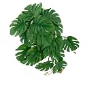Reptile Terrarium Plants, Hanging Fake Monstera with Suction Cups