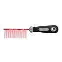 Resco Professional Anti-Static Dog, Cat, Pet Comb for Grooming, Steel Pins, Fine Tooth Spacing, Candy Red