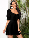 RESHMA CREATIONS Women Sheath Black Above KneeMid