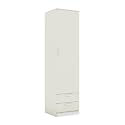 Single Door Engineered Wood Quality Assured Drawers-Cabinet Wardrobe Furniture Modern Almirah with 2 Drawer Already Assembled (H75 x L18x D18) (AL05W2D)