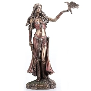 resin statues wu77093a4 morrigan the celtic goddess of battle wcrow amp sword bronze finish statue 65 x 1025 x 3 inches bronze