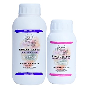 31 crystal clear high gloss epoxy resin and hardener set - premium resin art kit for beginners artists professionals diy - high gloss raisin art kit bubble-free non-yellowing 300g