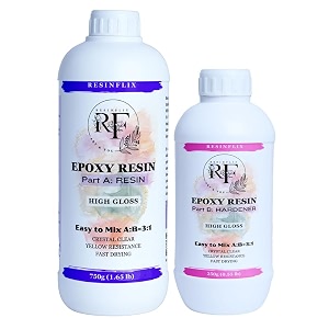 31 crystal clear high gloss epoxy resin and hardener set - premium resin art kit for beginners artists professionals diy - high gloss raisin art kit bubble-free non-yellowing 1kg