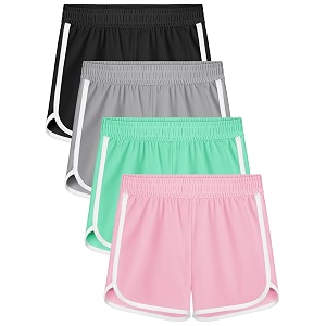 Resinta 4 Packs Girls Soccer Shorts Toddler