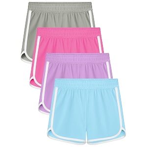 Resinta 4 Packs Girls Soccer Shorts Toddler