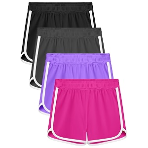 Resinta 4 Packs Girls Soccer Shorts Toddler