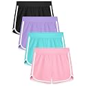 Resinta 4 Packs Girls Soccer Shorts Toddler