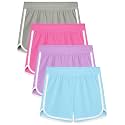 Resinta 4 Packs Girls Soccer Shorts Toddler