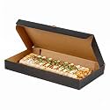 Restaurantware Pizza Boxes 50 Count 14 x 7 x 1.5 Inches Paper Flatbread Delivery Packaging Corrugated Cardboard Tab-Lock Grease-Resistant Black