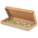 Restaurantware-Eco Pie 16 x 8 x 1 Inch Flatbread Takeaway Boxes, 50 Disposable Corrugated Pizza Boxes - Sturdy, Kraft And Green Paper Pizza Box, For Pizzas Or Flatbreads, Ideal for Restaurants