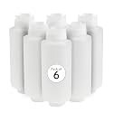 Restaurantware First In First Out 32 oz Clear Plastic Squeeze Bottle - Inverted, Refill &amp; Dispensing Lid - 3 1/2" x 3 1/2" x 9" - 6 count box