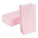 Restaurantware Pink And White Stripe Paper Bag, 100 Pack