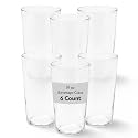 Restaurantware Sumi 19 Ounce Beverage Glasses Set of 6 Fine-Blown Large Drinking Glasses - Tempered Glass Water Glasses Water Juices Or Sodas For Restaurants or Homes