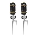 RESTMO 2 Pack Gear Drive Sprinkler with Step Spike Base, Brown