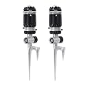 RESTMO 2 Pack Gear Drive Sprinkler with Step Spike Base, Silver