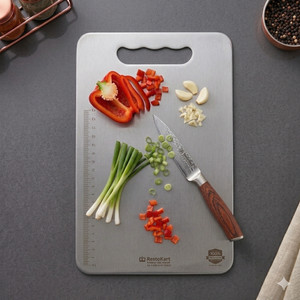 RESTOKART Steel Chopping board-Small3120CMAntiskid-Steel Cutting Boardkitchen- Stainless