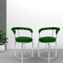 Restwell 173 Stool with Comfortable Cushion Seat|Chrome Steel Frame Chair For Outdoor Use Metal Outdoor Chair