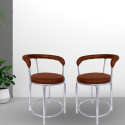 Restwell 173 Stool with Comfortable Cushion Seat|Chrome Steel Frame Chair For Outdoor Use Metal Outdoor Chair