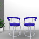 Restwell 173 Stool with Comfortable Cushion Seat|Chrome Steel Frame Chair For Outdoor Use Metal Outdoor Chair