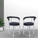 Restwell 173 Stool with Comfortable Cushion Seat|Chrome Steel Frame Chair For Outdoor Use Metal Outdoor Chair