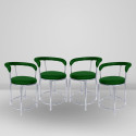 Restwell 173 Stool with Comfortable Cushion Seat|Chrome Steel Frame Chair For Outdoor Use Metal Outdoor Chair