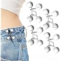 4 Pcs Adjustable Waist Buckle Extender Set Jeans Extender Waist Extender Button for Pants Adjustable Jean Button Perfect Fit Instant Button (4)