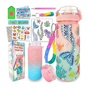 retailio 5d diamond painting kit 12x16inch diamond painting kit for adults amp kids very suitable for home leisure and wall decoration water bottle kits mermaid