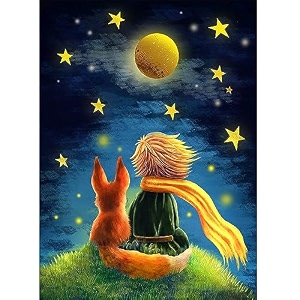 retailio 5d diamond painting kit 12x16inch diamond painting kit for adults amp kids very suitable for home leisure and wall decoration little prince and wolf