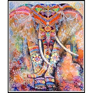 retailio 5d diamond painting kit 12x16inch diamond painting kit for adults amp kids very suitable for home leisure and wall decoration colorful elephant