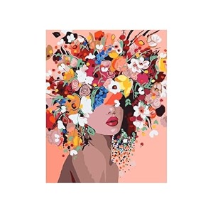 retailio 5d diamond painting by number kits full drill rhinestone embroidery cross stitch pictures arts craft for home wall decorflower girl-118x158in
