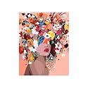 Retailio 5D Diamond Painting by Number Kits Full Drill Rhinestone Embroidery Cross Stitch Pictures Arts Craft for Home Wall Decor,Flower Girl-11.8x15.8In