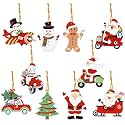 Retailio DIY Diamond Painting Christmas Tree Ornaments - Set of 10 | Festive Hanging Pendant Kit with Tools | Christmas Gift Box Charms &amp; Decorations | DIY Home Decor Craft (Snowman Santa)