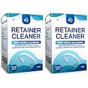 Retainer & Denture Cleaner Tablets - 4 Months Supply (120 pcs) Dental Retainers for Aligner - Mouth & Night Guards - False Teeth Whitening - Removes Odor & Plaque (120 Pcs) (Pack of 2)