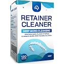 Retainer &amp; Denture Cleaner Tablets - 4 Months Supply (120 pcs) Dental Retainers for Aligner - Mouth &amp; Night Guards - False Teeth Whitening - Removes Odor &amp; Plaque (120 Pcs)