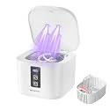 Retainer Cleaner, Ultrasonic Retainer Cleaner Machine Digital Timer 6 Modes,48kHz for Dentures, Mouth Guards, Braces, Toothbrush Heads, Jewelry, Ring Cleaning - Perfect Xmas Gift (White)