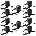Retevis Walkie Talkie Shoulder Microphone,Kevlar Cable,10 Pack