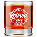 Retirement Gifts For Men 2026 - Cool Funny Retired Gifts For Men, Boss, Coworker, Friends, Dad, Husband - Happy Retirement Party Decorations - Retired Not My Problem Anymore 10oz Whiskey Rock Glass