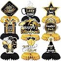 Retirement Table Decorations, Black and Gold Retirement Decorations