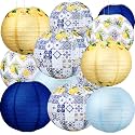 Retisee 12 Pcs 10'' Capri Lemon Paper Lantern Amalfi Coast Party Decoration