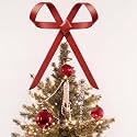 Retisee 9.84 Inch Red Metal Bow Christmas Tree Topper Large Bow Ornament