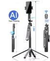 RETRACK Q515TK 1.8M AI 360 Rotation Auto Face Tracking Smart Selfie Stick Anti Shake Tripod